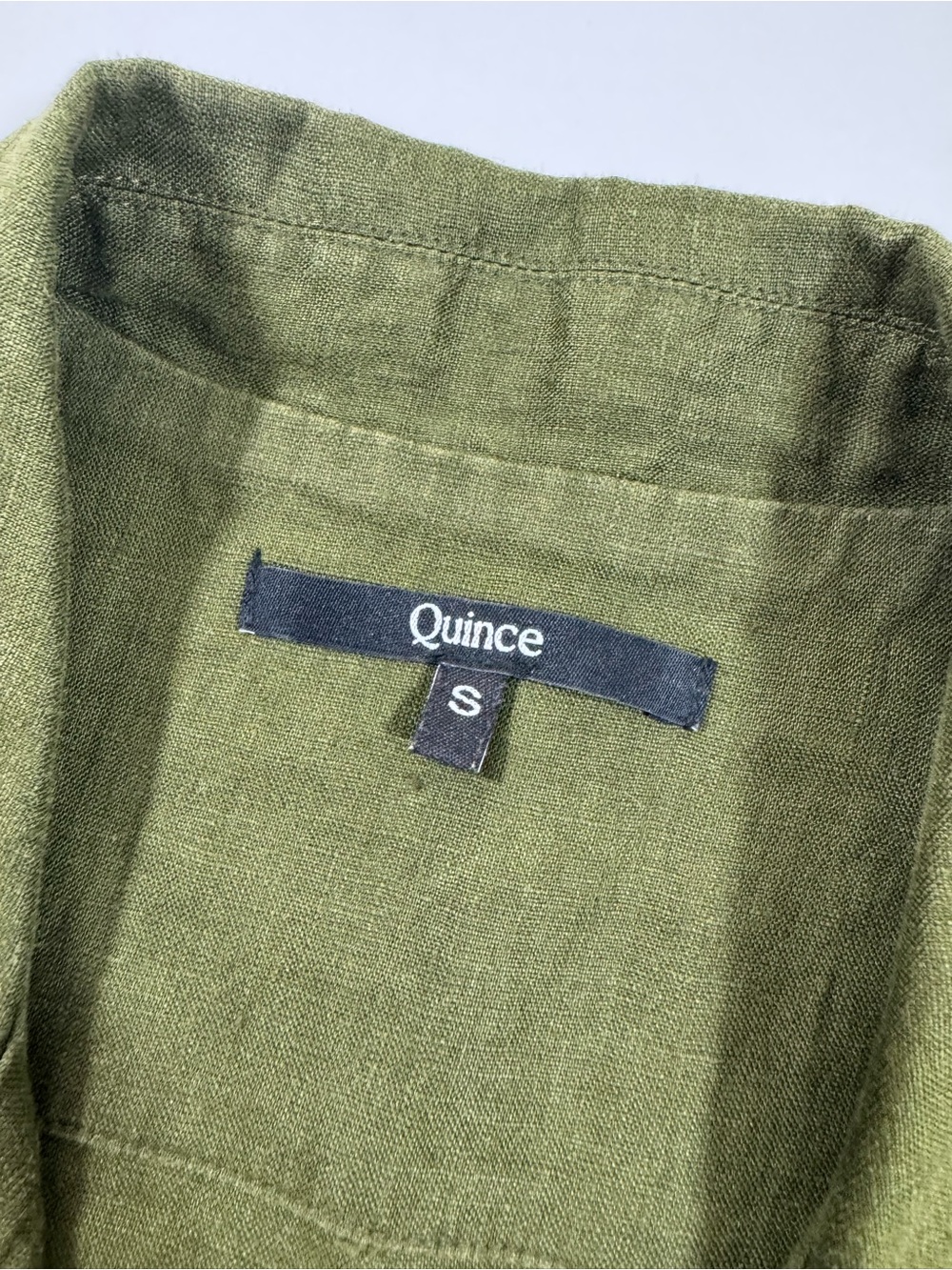 Quince European Linen Midi Dress Dark Olive - Picture 5 of 7